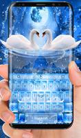 Magical Night Swan Couple Keyboard poster