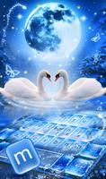Magical Night Swan Couple Keyboard screenshot 1