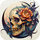 Dark Skeleton Color by number simgesi