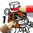 Color five nights by number icon