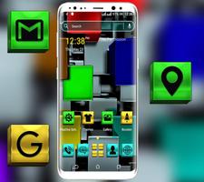 Colorful Metal Cube Theme الملصق