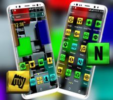 Colorful Metal Cube Theme تصوير الشاشة 1