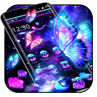 Neon butterfly galaxy theme icône
