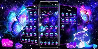 Neon butterfly galaxy theme screenshot 3