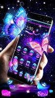 Neon butterfly galaxy theme screenshot 1