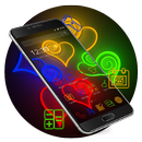 Colorful Neon Love Heart Theme APK