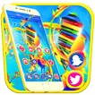 Colorful piano keys theme
