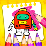 Robot Glitter Coloring Book
