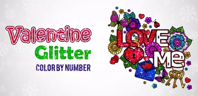 Valentines Glitter Color By Number paint love Book