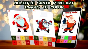 Santa Claus Color by Number Sandbox Pixelart Color Affiche