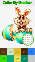 Easter Color by Number - Easter Eggs Pixel Art Affiche