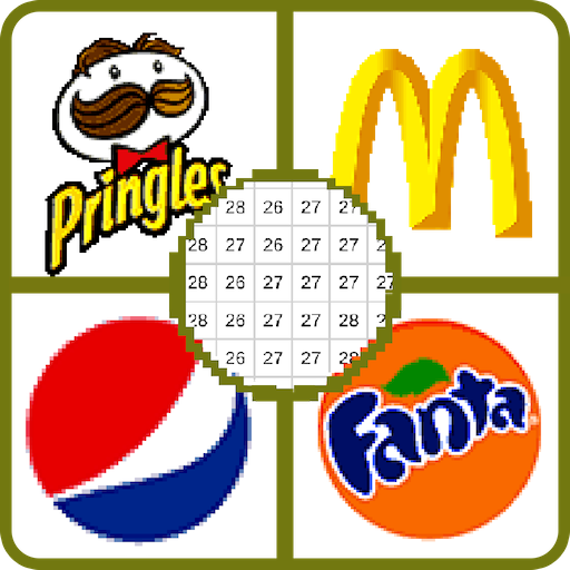 Food Logo Color By Number - Food Logos Pixel Art