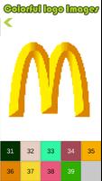 Food Logo Color By Number - Food Logos Pixel Art Affiche