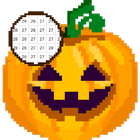 Halloween Pixel Art Color by Number-Free Coloring-icoon