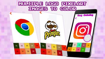 Logo Color by Number Logos Sandbox - Logo Pixelart الملصق