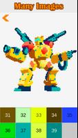 Robots Color by Number Super Heroes Pixel Art Free ảnh chụp màn hình 1