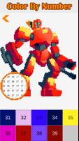 Robots Color by Number Super Heroes Pixel Art Free ảnh chụp màn hình 2