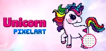Unicorn Pony Color By Number - Unicorn Pixel Art