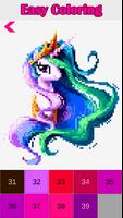 Unicorn Pony Color By Number - Unicorn Pixel Art Ekran Görüntüsü 1