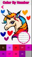 Unicorn Pony Color By Number - Unicorn Pixel Art syot layar 2
