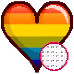 Valentine Farbe durch Nummer Sandbox - Pixel Kunst