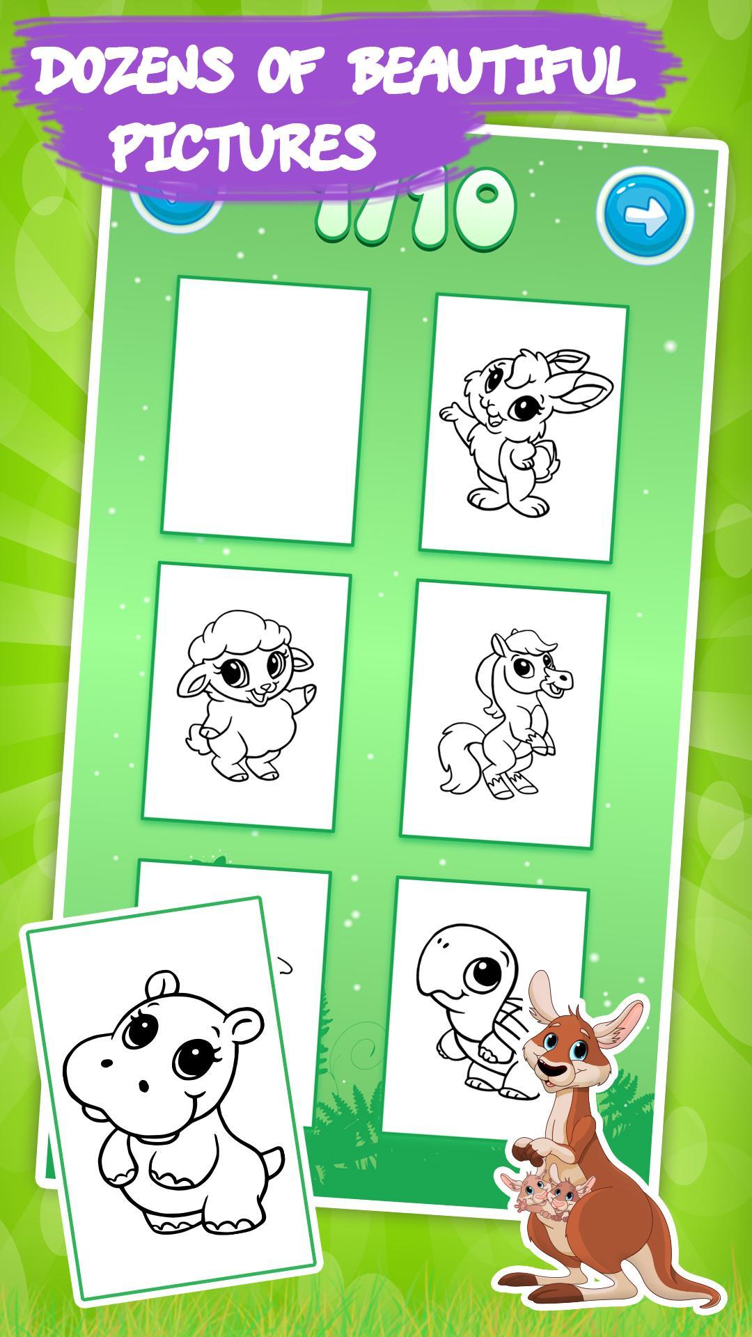 صفحات التلوين للأطفال حيوانات For Android Apk Download