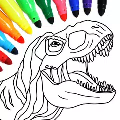 Dino Coloring Game Icon