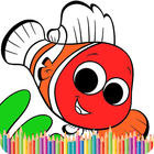 Cute Fish Coloring Book icône