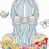 Hair Style Coloring book icon