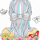 Hair Style Coloring book biểu tượng