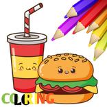 Fast Foods Cartoon - Coloring