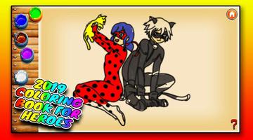 Coloring book lady miraculous bug Affiche