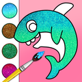Baby Shark Glitter Coloring Ga