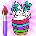 Glitter Flower Coloring
