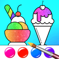 Gradient Ice Cream Coloring Book with Glitter