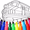 列車のゲーム:子供のためのぬりえの本。
