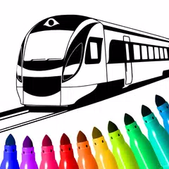 Train game: coloring book. Icon