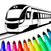 Train game: coloring book.