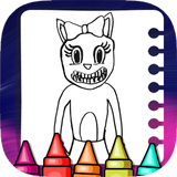 Cartoon cat coloring game icône