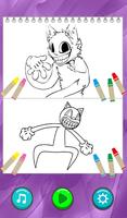 Cartoon cat coloring game Affiche
