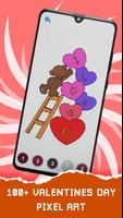 Valentine Love Pixel Art Color Affiche