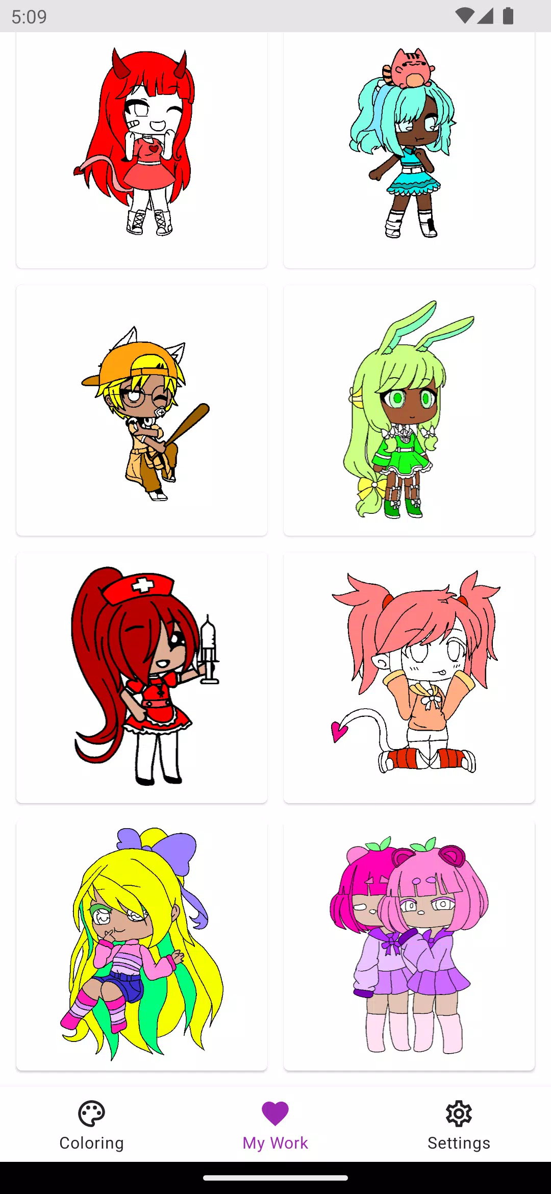 Desenhos de Gacha Life 5 para Colorir e Imprimir 