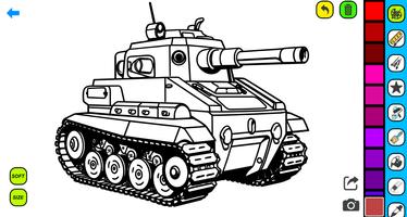 Military Tank Coloring Pages Affiche