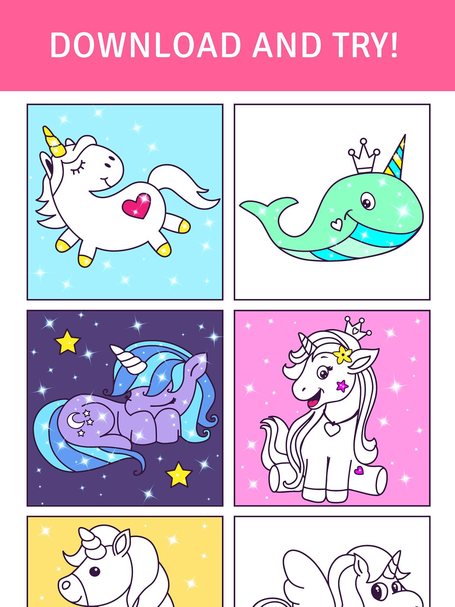 Animated Glitter Coloring Book - My Little Unicorn for Android - APK