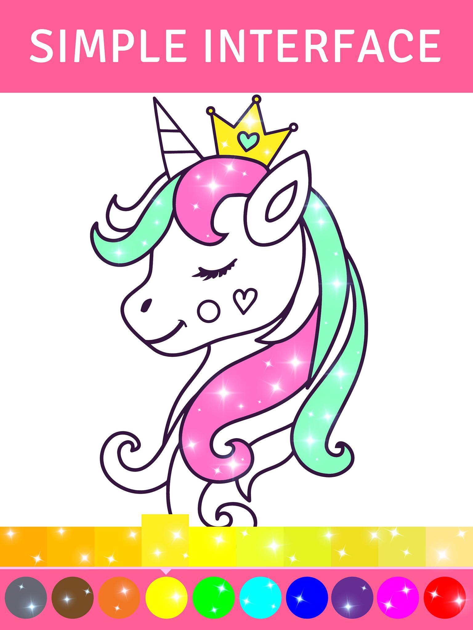 Animated Glitter Coloring Book - My Little Unicorn for Android - APK ...
