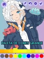 Livro para colorir anime mangá Cartaz