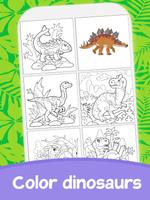 Cute Dinosaur Coloring Pagеs syot layar 2