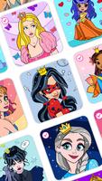 반짝이 공주 색칠하기 책 - 소녀들을 위한 미술 게임 포스터