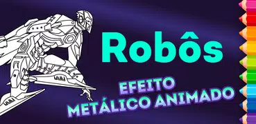 Livro de colorir de robôs animados para meninos