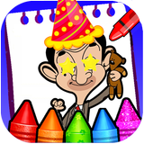 Mr comedy bean coloring pages أيقونة